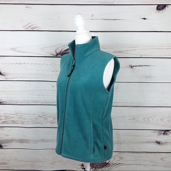 Woolrich Mint Green Zip Up Fleece Vintage Vest - Picture 3 of 8